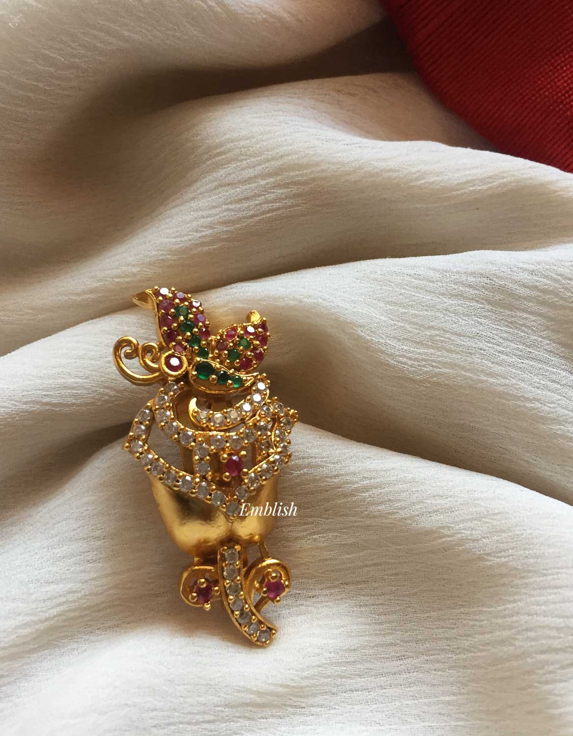 Rose with Butterfly Saree Pin